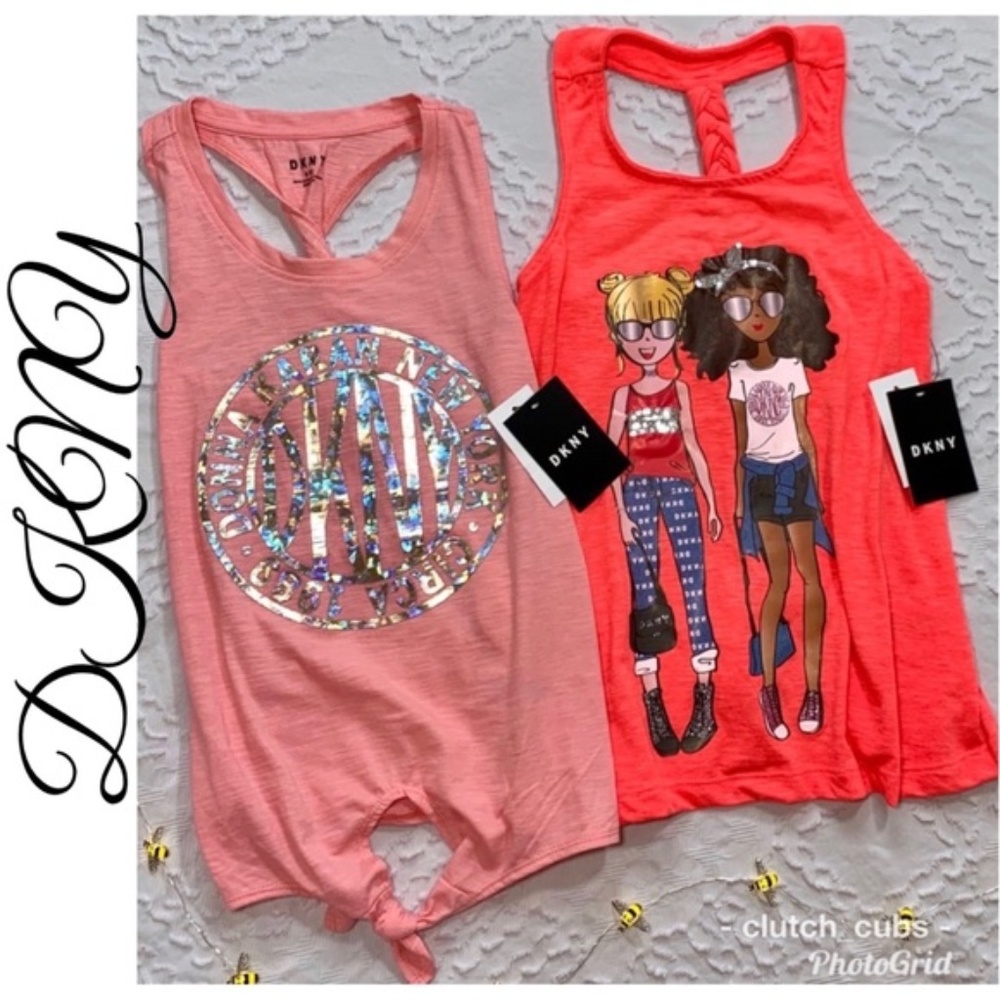 NW DKNY GIRLS BUNDLE FASHION TANK TOPS SIZE M 8-10